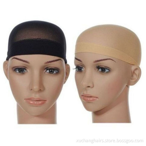 Usexy Durable Stretchable Mesh Weaving Free Size Elastic Hair Net Wig Liner Cap with Black Beige